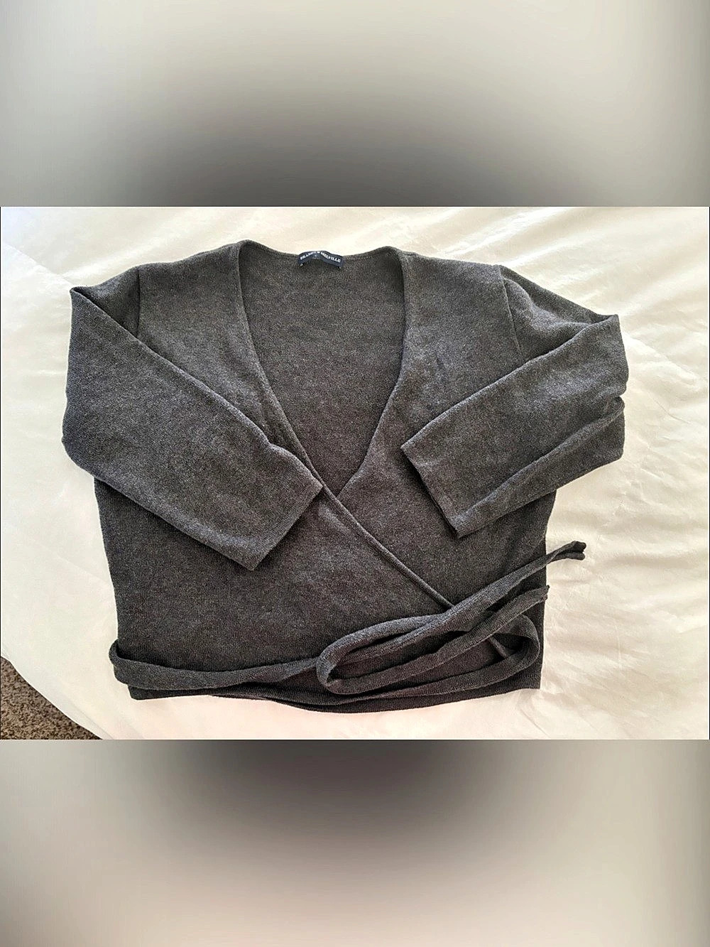 Brandy Melville Clara Wrap Top Gray